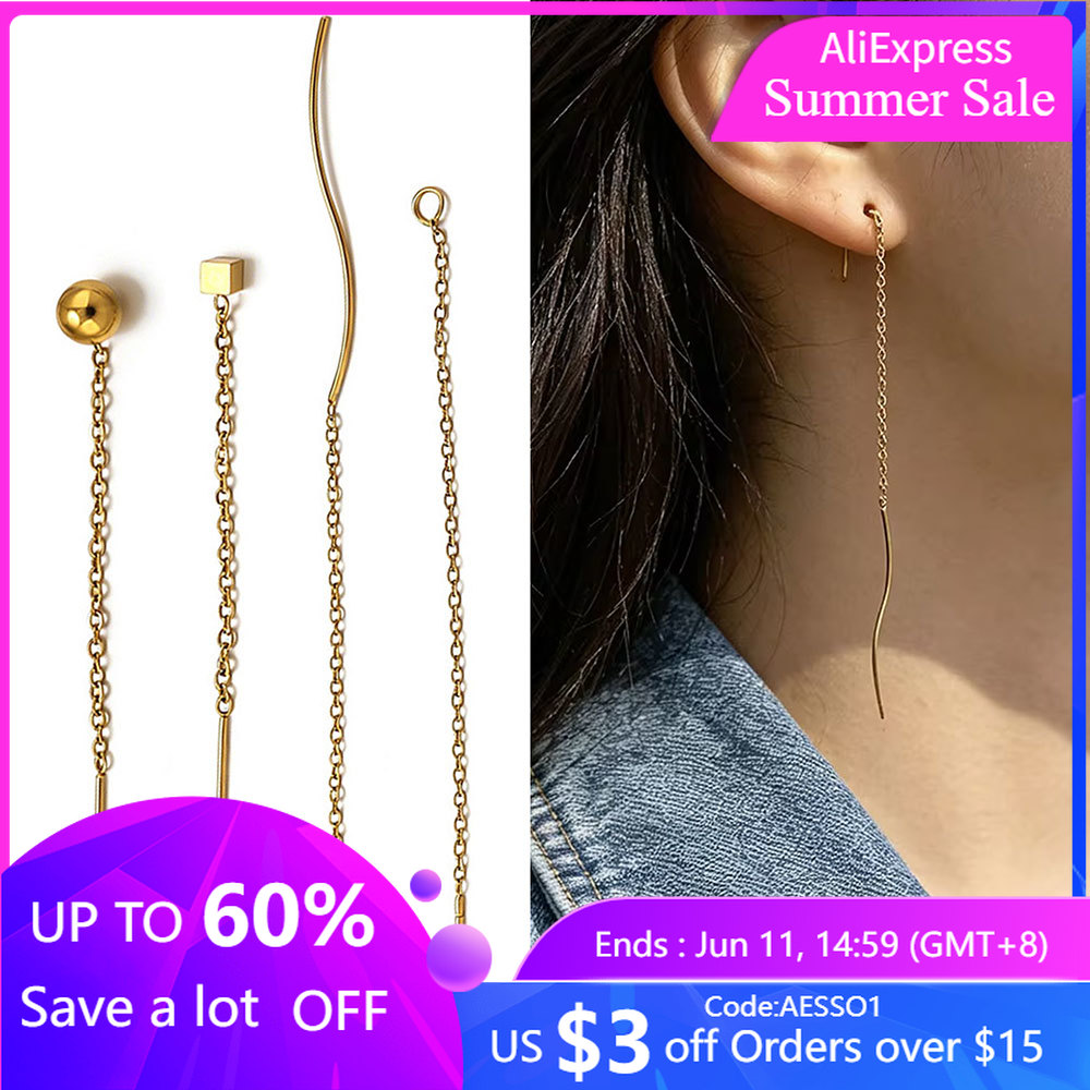 Women Accessories Gift Set - 10pcs Stainless Steel Long Ear Line