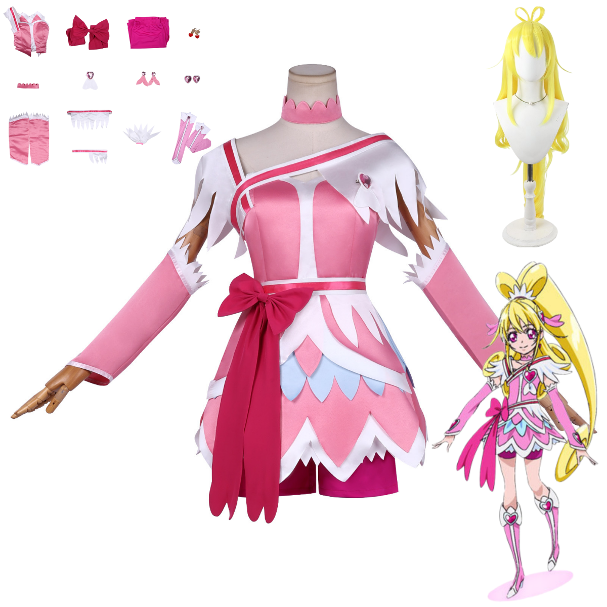 Women Accessories Earrings - Anime Doki Doki! PreCure Cure Heart