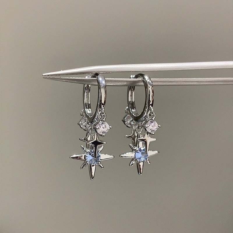 Women'S Accessories Jewelry Sale - New Y2K Blue Zircon Star Tassel