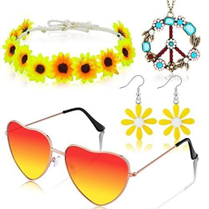 4-Piece Hippie Clothing Access - огляд і ціна Women'S Accessories From The 70S