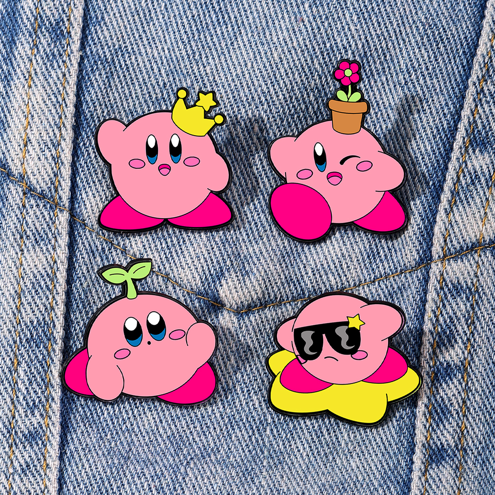 4pcs Kirby Enamel Lapel Pins S - огляд і ціна Women'S Jeans Accessories