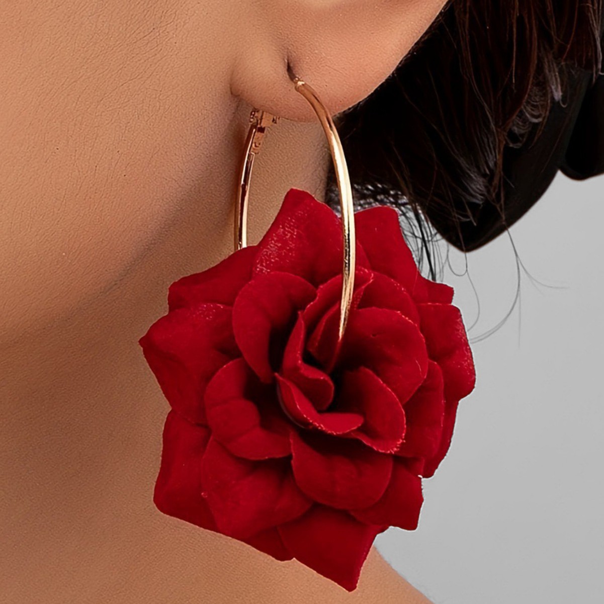 Exaggerated Hoop Earrings Red  - огляд і ціна Women'S Accessories Jewelry Sale
