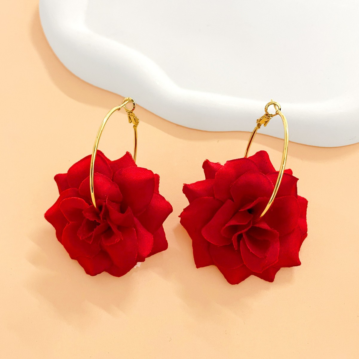 Exaggerated Hoop Earrings Red  - огляд і ціна Women'S Accessories Jewelry Sale