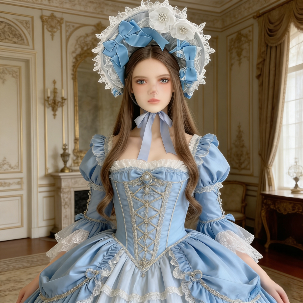 Victorian Lace Bonnet Hat Head - огляд і ціна Women'S Victorian Era Accessories