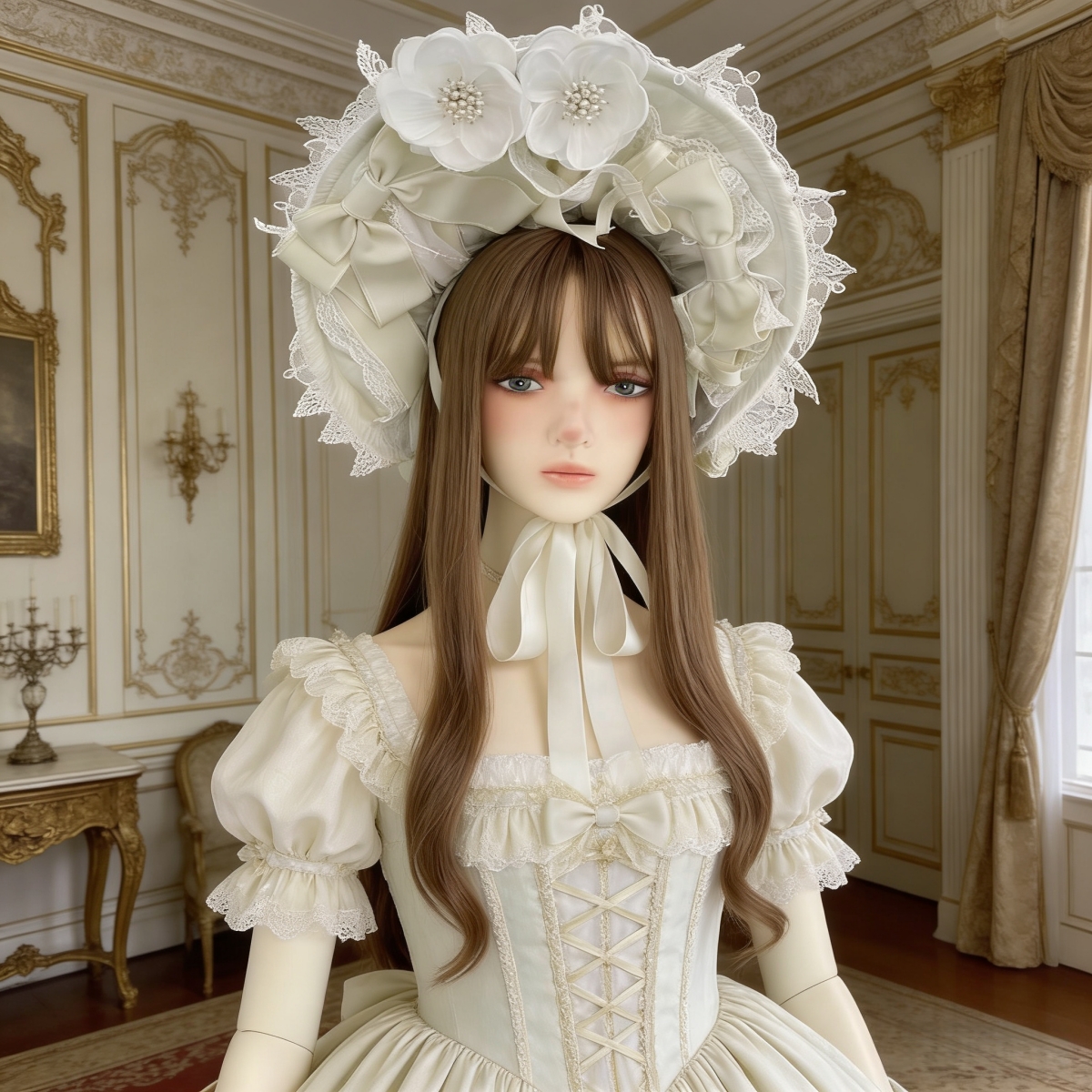 Victorian Lace Bonnet Hat Head - огляд і ціна Women'S Victorian Era Accessories