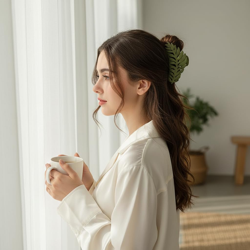 1Pc Green Leaf-Shaped Hair Cli - огляд і ціна Women Accessories Images