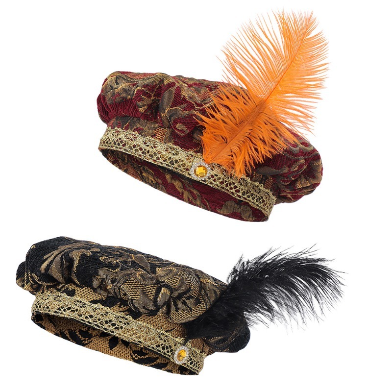 Medieval Tudor Hat With Feathe - огляд і ціна Women'S Victorian Era Accessories