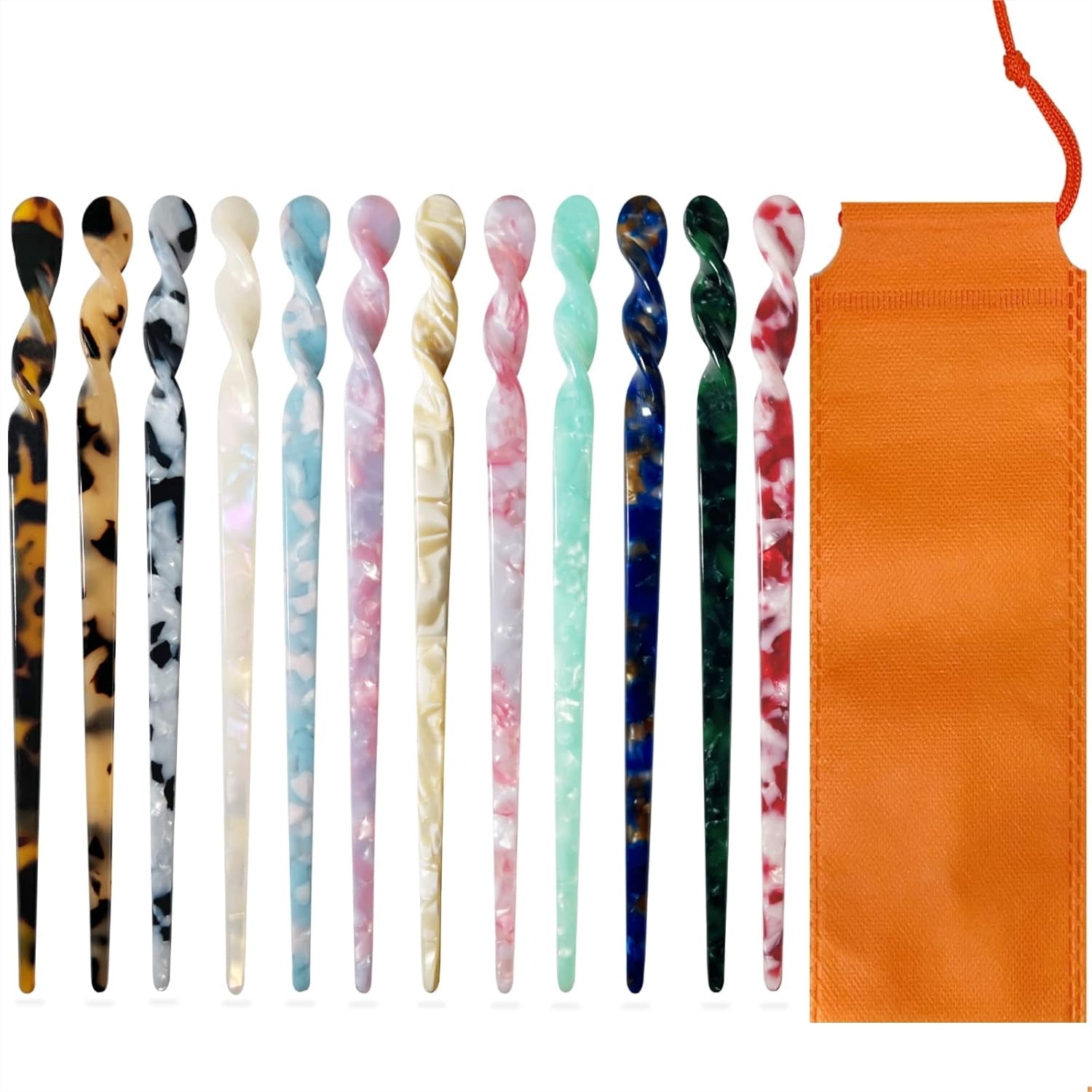 12 Pieces Acetate Hair Sticks  - огляд і ціна Women Accessories Images