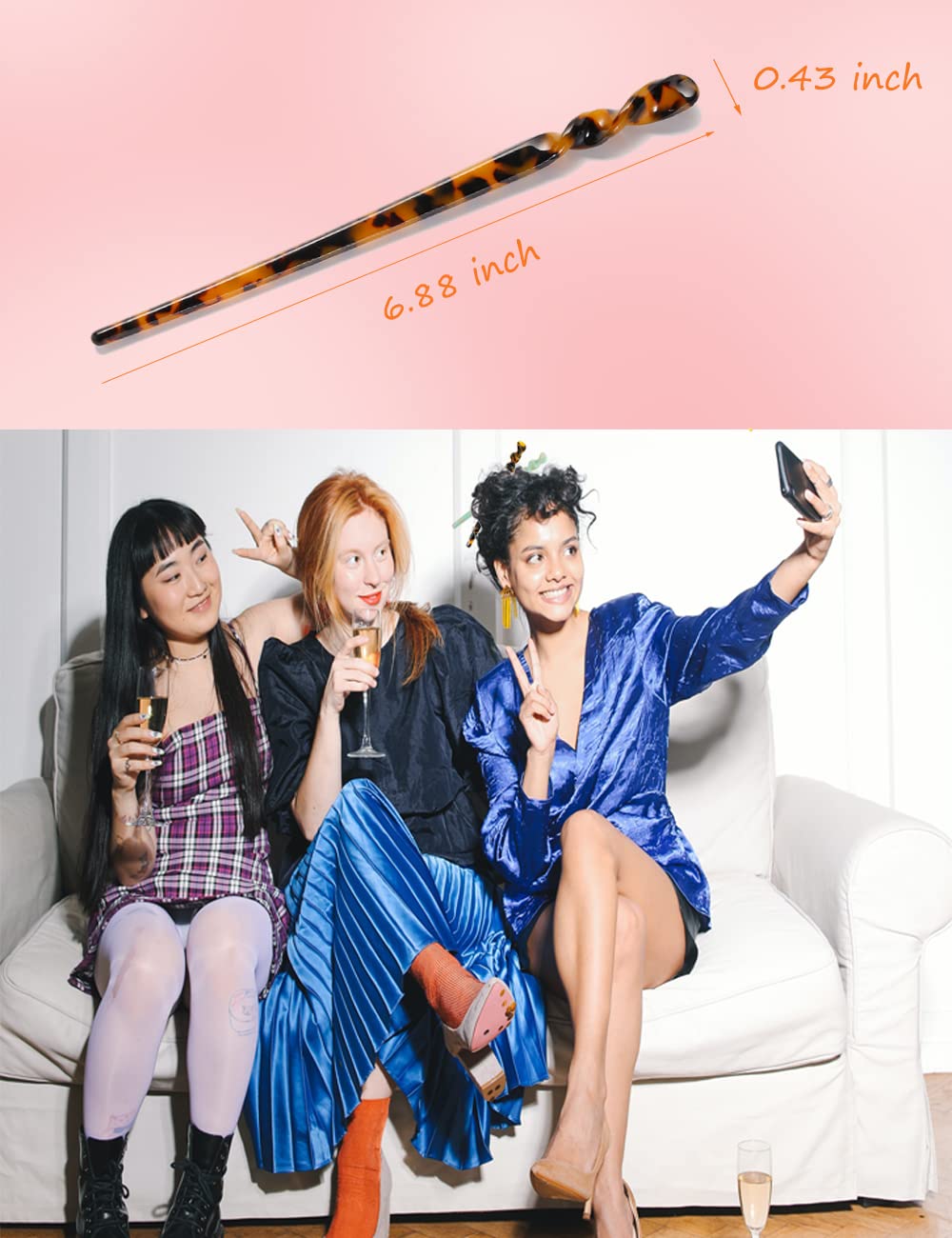 12 Pieces Acetate Hair Sticks  - огляд і ціна Women Accessories Images