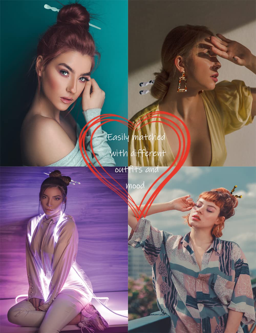 12 Pieces Acetate Hair Sticks  - огляд і ціна Women Accessories Images