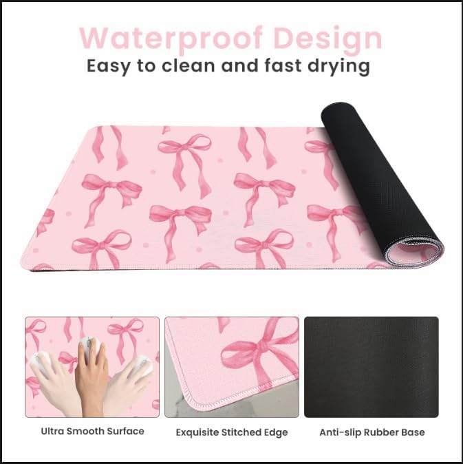 Pink Bow Desk Mat, Large Mouse - огляд і ціна Women Accessories Images