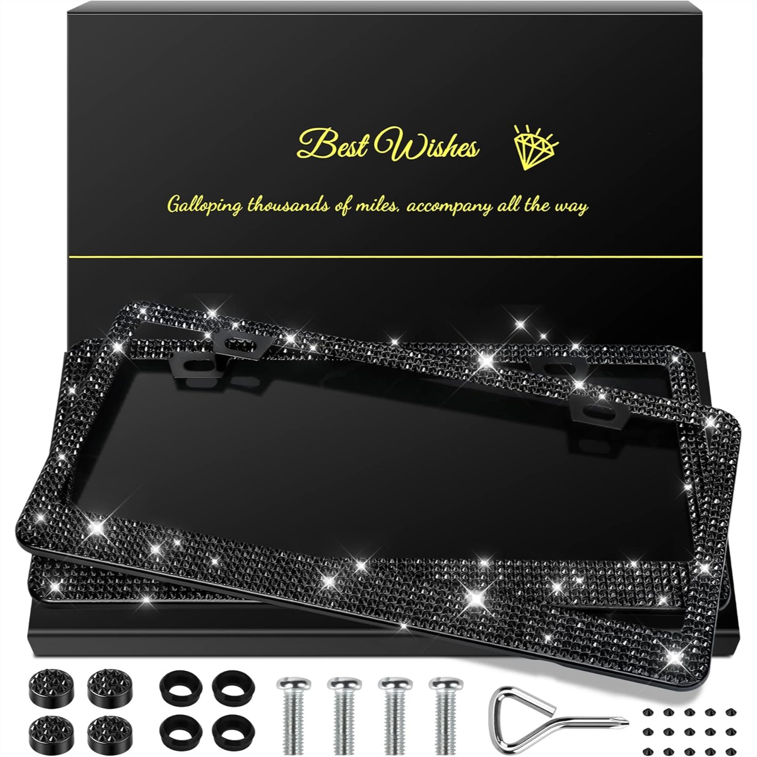 Sparkly Rhinestone License Pla - огляд і ціна Women Accessories Images