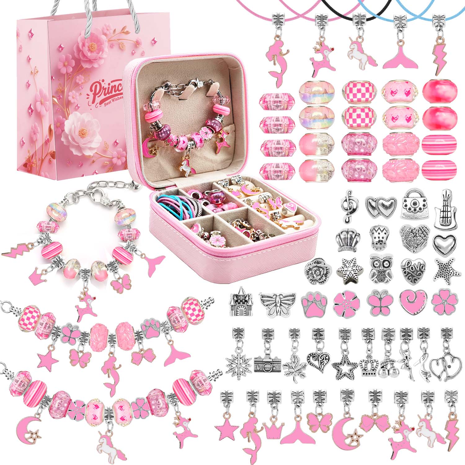 68pcs pink beaded jewelry set, - огляд і ціна Women Accessories Gift Set