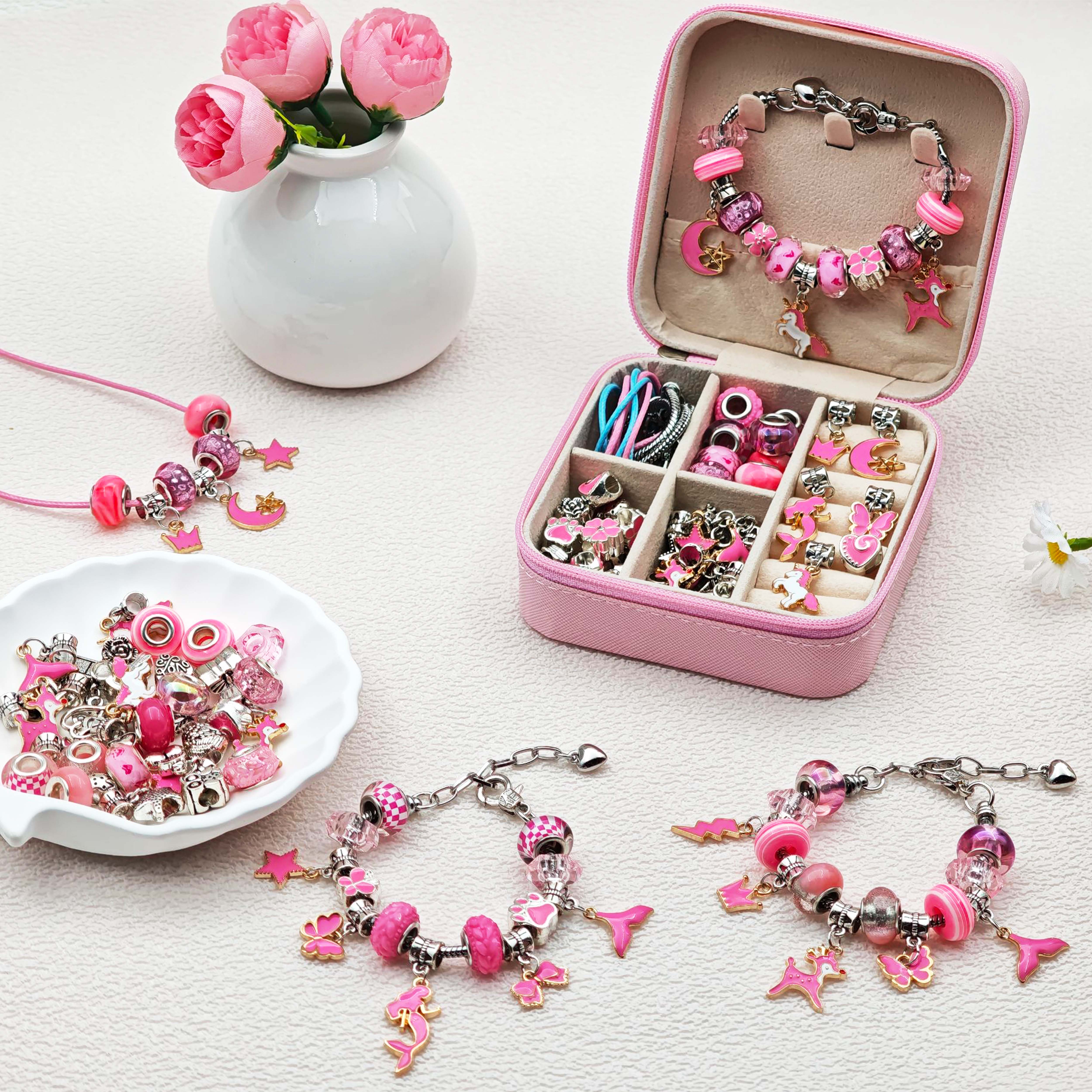 68pcs pink beaded jewelry set, - огляд і ціна Women Accessories Gift Set