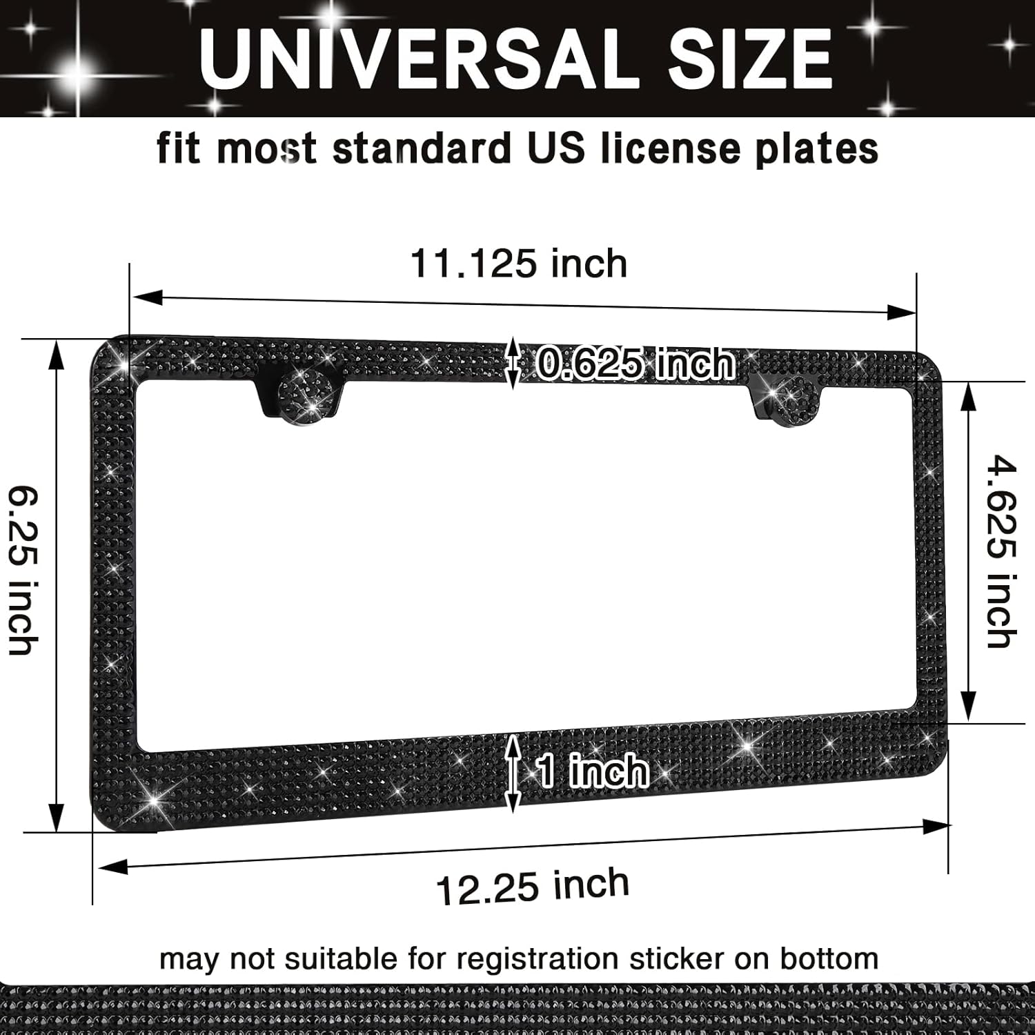 2 Pack Bling License Plate Fra - огляд і ціна Women Accessories Images